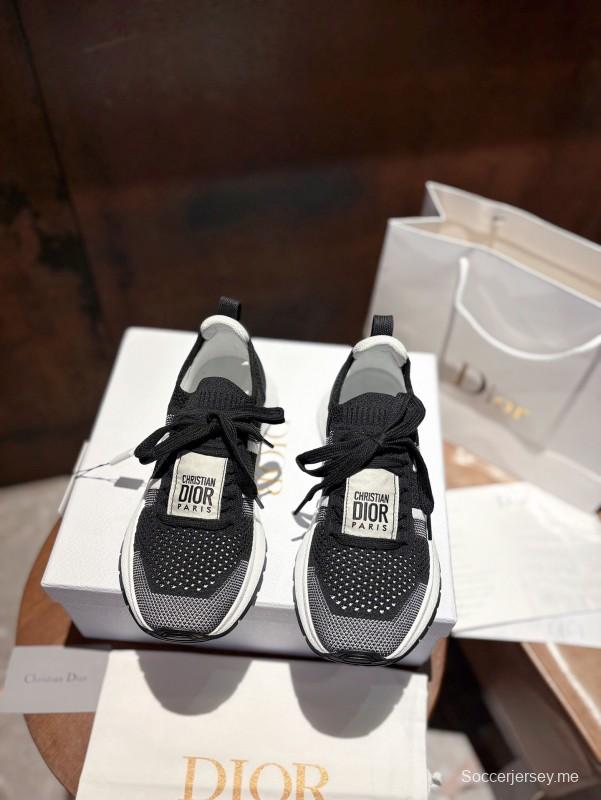 2025 Unisex Dior Black Grey Flyknit Sneakers LY00260