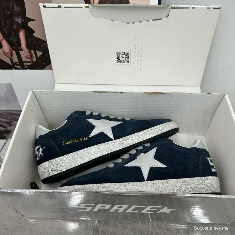 2024 Unisex GGDB Navy White Suede Leather Low-Top Sneakers MJ00260