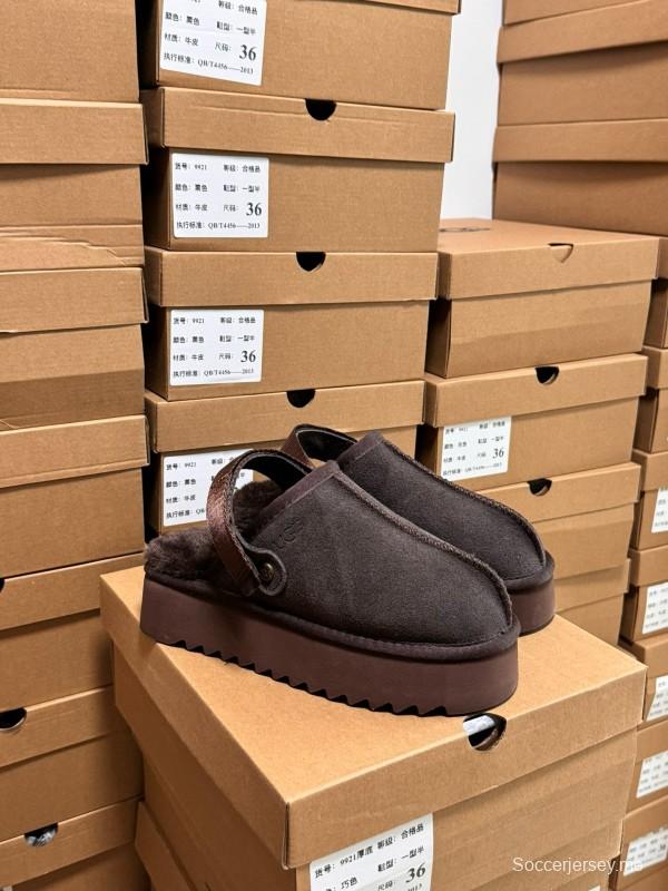 2024 UGG Walnut Brown Suede Slippers MJ00170