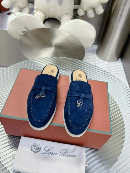 2024 Slippers LP Blue Suede Loafers