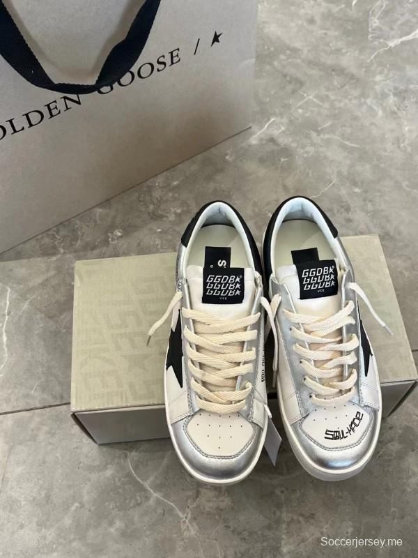 2024 Unisex GGDB White Silver Leather Sneakers MJ00260