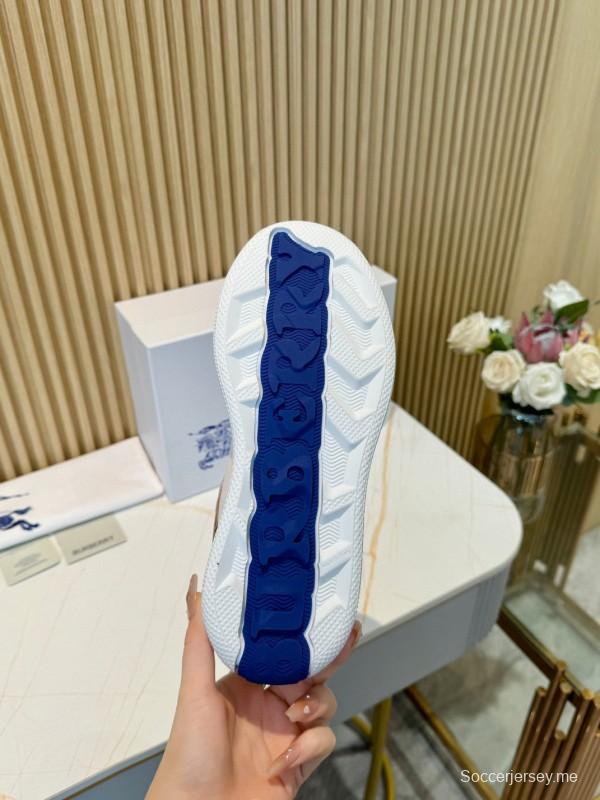 2024 Men Burberry White Beige Classic Cotton Casual Shoes MJ00320