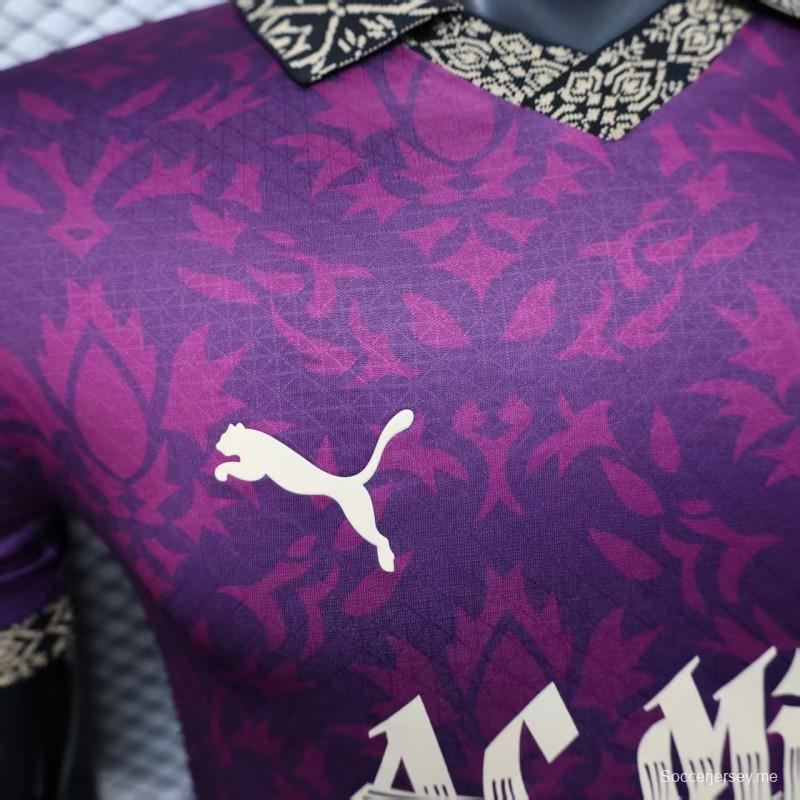 Player Version 25/26 AC Milan Redesigned Away Purple with Geometric Pattern Jersey