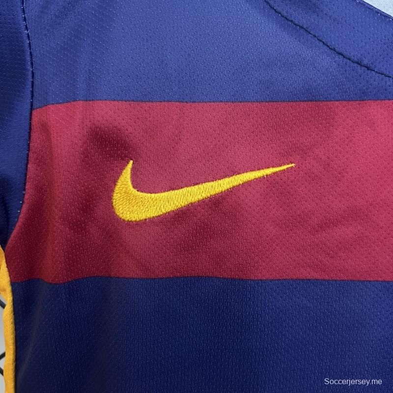 Retro 15/16 Kids Barcelona Home Size 16-28 Jersey