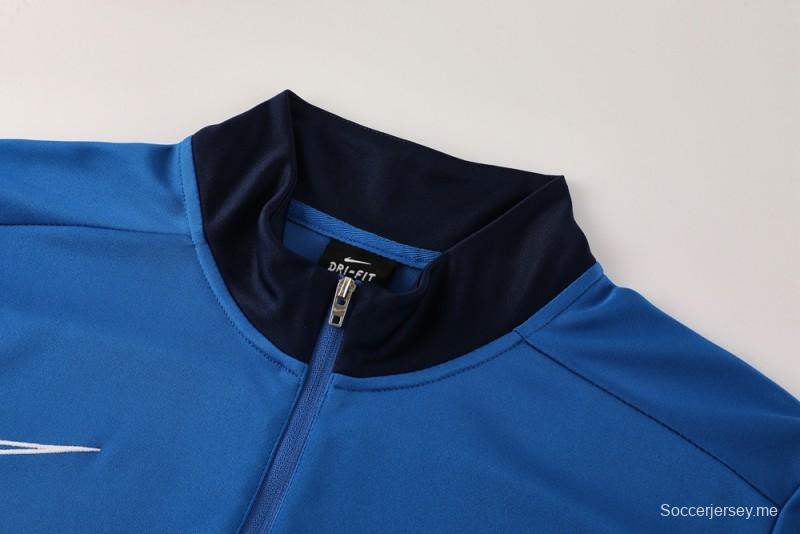 2025 Nike Blue Full Hoodie Zipper Jacket +Long Pants