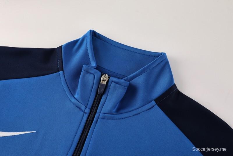 2025 Nike Blue/Navy Full Hoodie Zipper Jacket +Long Pants