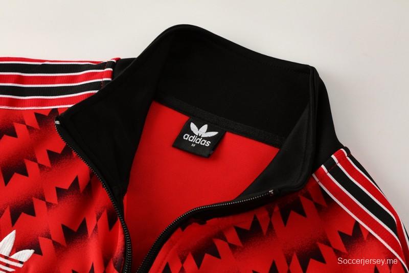 25/26 Manchester United Red/Black Full Zipper Jacket +Long Pants