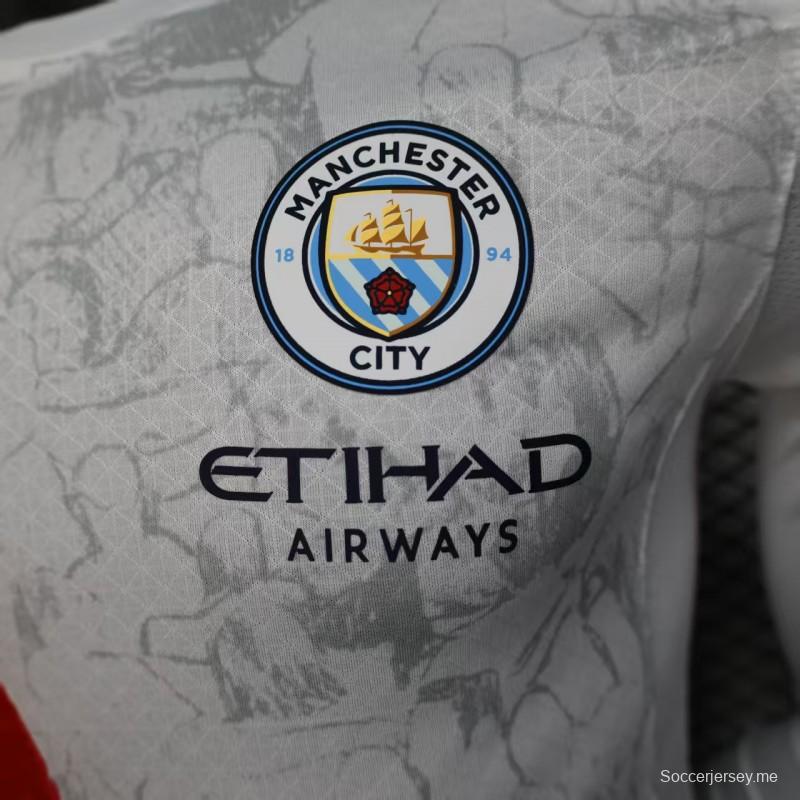 إصدار اللاعب 25/26 قميص بأكمام طويلة الأكمام لمانشستر سيتي خارج أرضه