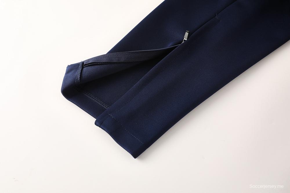 25/26 جاكيت بسحاب كامل باللون الكحلي + بنطلون طويل