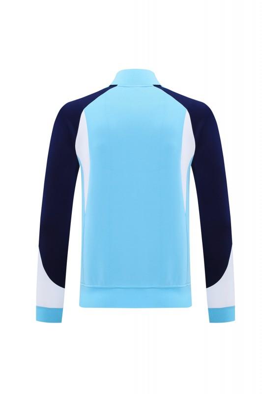 طقم بدلة رياضية نايك إير 2025 - أزرق فاتح مع لمسات كحلية اللون أزرق فاتح مع جاكيت بسحاب كامل + بنطال طويل