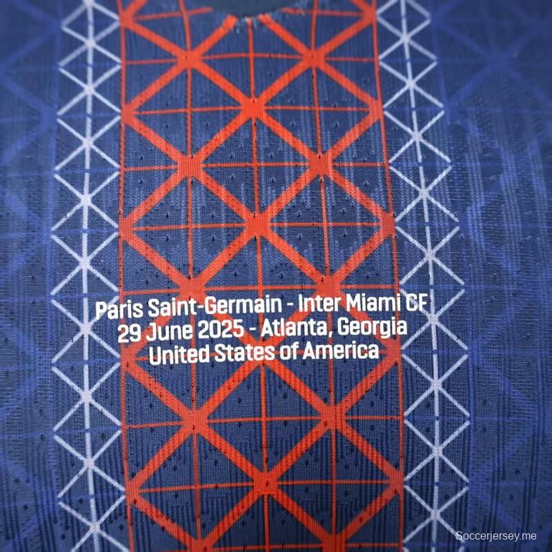 1 قميص فريق باريس سان جيرمان نسخة 25/26 من إصدار 25/26 مع طباعة تاريخ المباراة