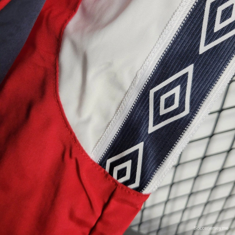 جاكيت إنجلترا 2025 سترة واقية من الرياح باللون الكحلي/الأحمر/الأبيض