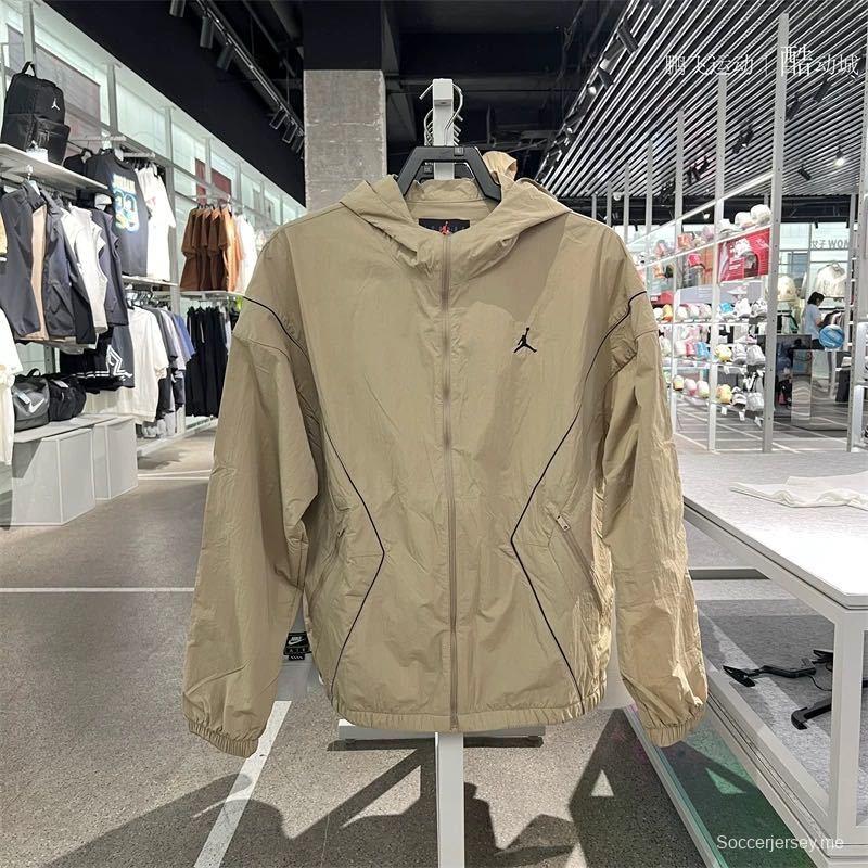 2025 نايك اير جوردان هودي هوديي أسود بسترة واقية من الرياح من نايك جوردان
