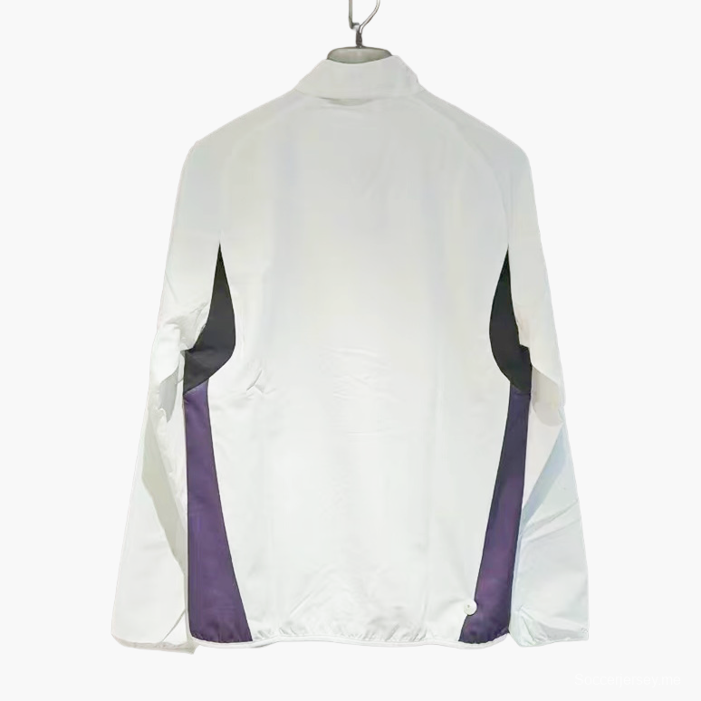 25/26 مانشستر يونايتد 25/26 سترة واقية من الرياح بسحاب أبيض كامل