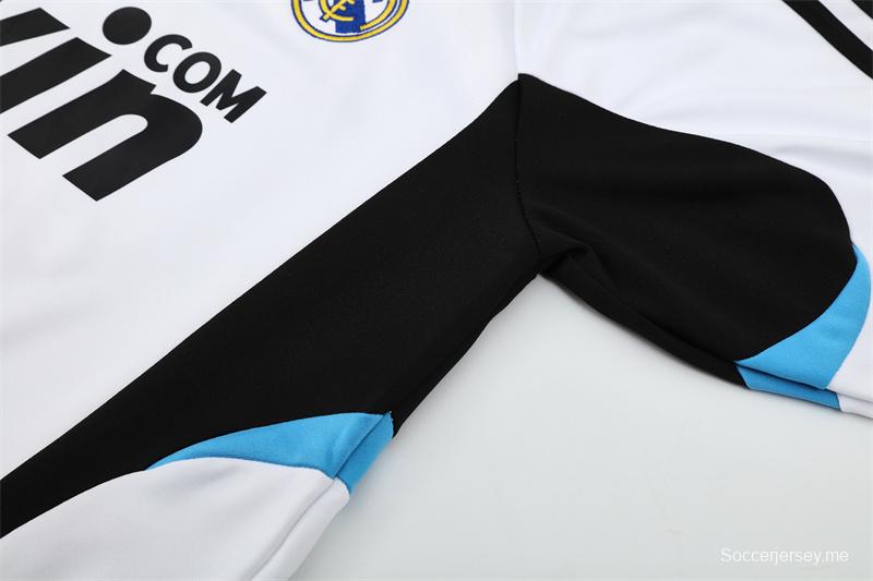 Retro 08/09 Real Madrid White Half Zipper Jacket