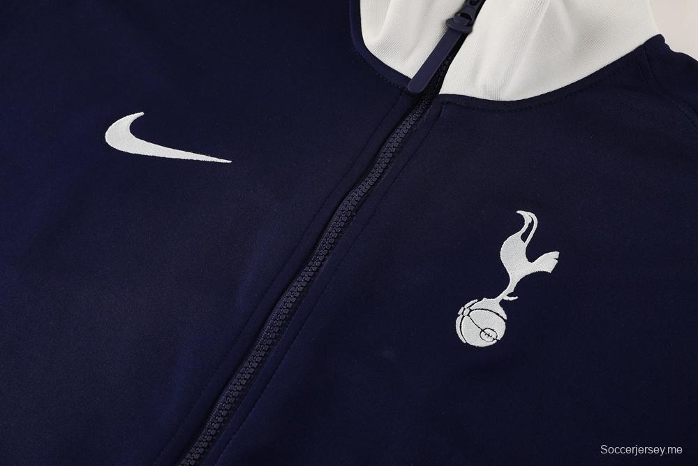 2025 NIKE جاكيت أسود/أبيض بسحاب كامل + بنطلون طويل