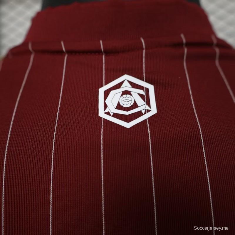 إصدار اللاعب 25/26 قميص أرسنال النبيذ النبيذ غير الرسمي