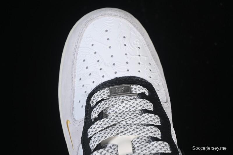 حذاء رياضي نايك اير فورس 1'07 منخفض كاجوال باللون الأبيض أسود رمادي - YF9511-805