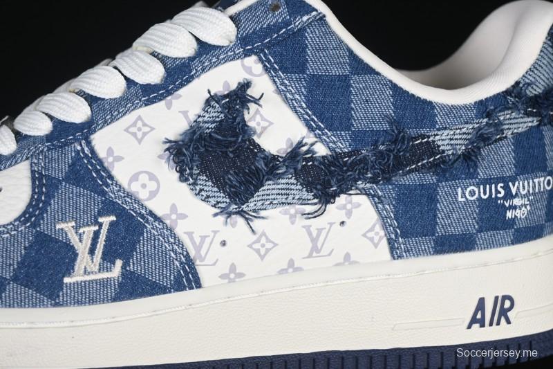 حذاء رياضي نايك اير فورس 1 '07 منخفض كاجوال باللون الأزرق الداكن الأبيض - YF9511-816