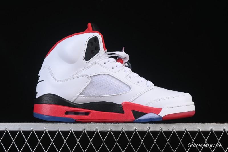 حذاء كرة السلة نايك اير جوردان 5 ريترو جوردان فاير ريد أحمر أسود اللسان - HQ7978-101