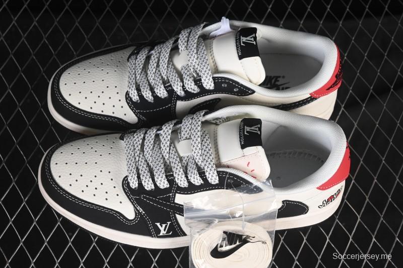 حذاء ترافيس سكوت x Fragment Design x Air Jordan 1 Low OG SP SP AJ1 من نايك للتزلج الكاجوال بقميص منخفض علوي - ZH2598-162