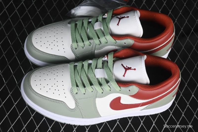 حذاء تزلج نايك اير جوردان 1 اير جوردان 1 لاو AJ1 أبيض أخضر أحمر منخفض السقف كاجوال - 553558-133