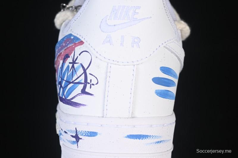 Nike Air Force 1'07 Low Libra Hand-Painted Zodiac Series Low-Top Casual Sneakers - 9231023