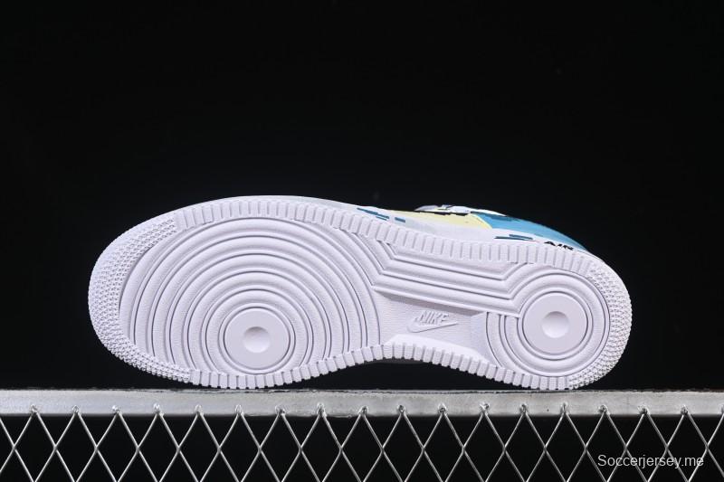 حذاء رياضي نايك اير فورس 1'07 منخفض مرسوم باليد باللون الأزرق الكهربائي الكاجوال - FB8917-300