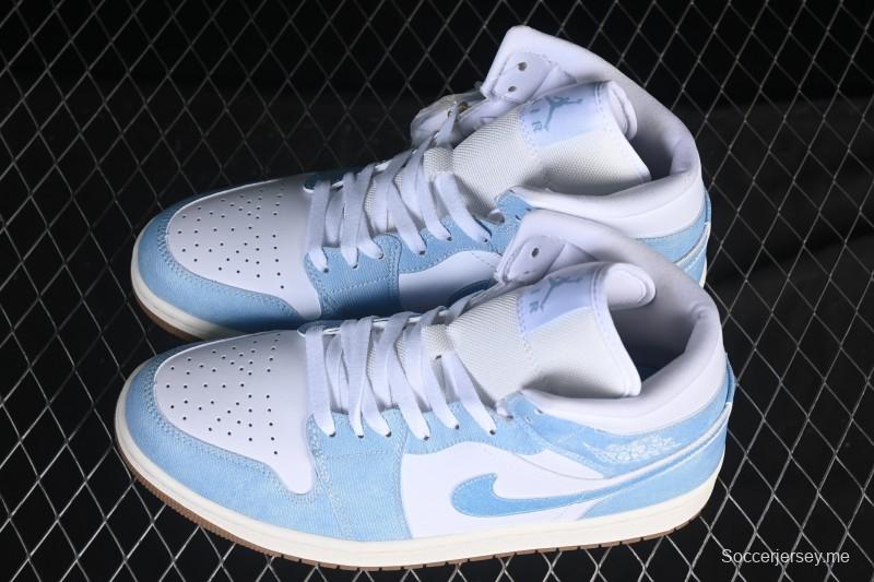 حذاء نايك اير جوردان 1 ريترو ميد ريترو من نايك اير جوردان 1 ريترو أزرق دنيم كاجوال - HQ2005-100