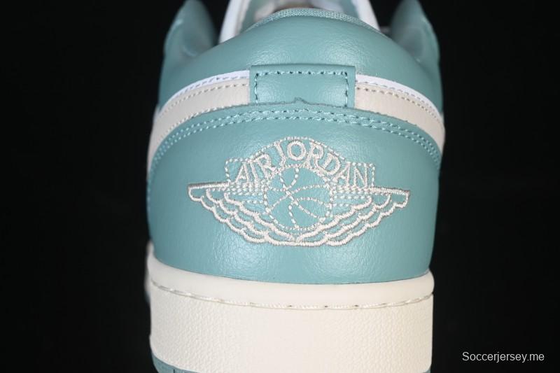 حذاء نايك اير جوردان 1 اير جوردان 1 لاو AJ1 نايك حذاء تزلج منخفض الكاجوال باللون الأخضر النعناعي الطازج DC0774-138