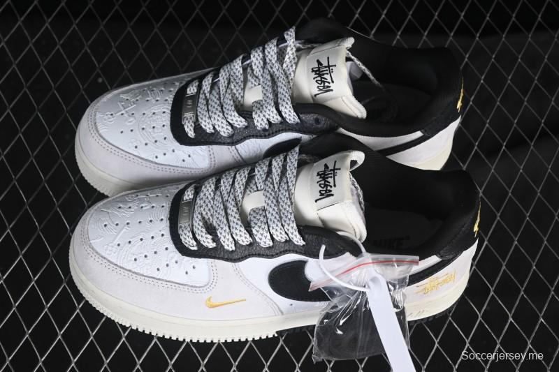 حذاء رياضي نايك اير فورس 1'07 منخفض كاجوال باللون الأبيض أسود رمادي - YF9511-805