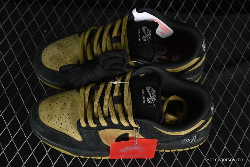 حذاء تزلج نايك سوبريم دانك SB دانك منخفض بني أصفر كاجوال أصفر - HQ8487-300