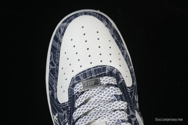 حذاء نايك اير فورس 1 '07 منخفض من نايك اير فورس 1 '07 LV Collaboration حذاء رياضي كاجوال أزرق أبيض - YF9511-812