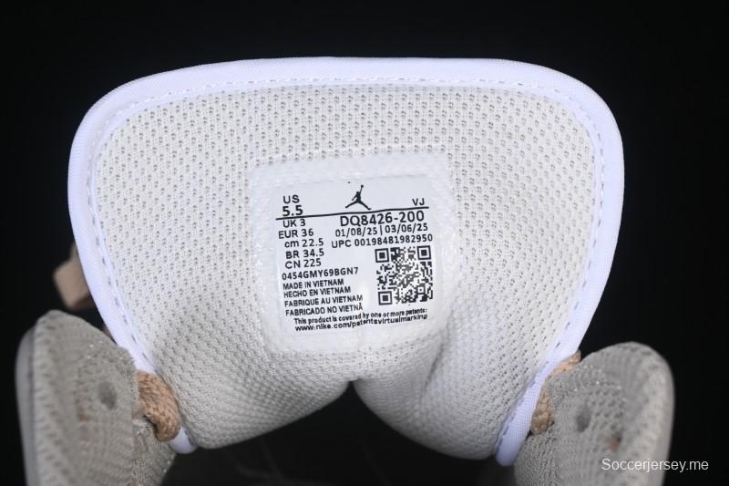 حذاء نايك اير جوردان 1 ميد AJ1 من نايك اير جوردان 1 ميد AJ1 أبيض قمح متوسط القمة كاجوال - DQ8426-200