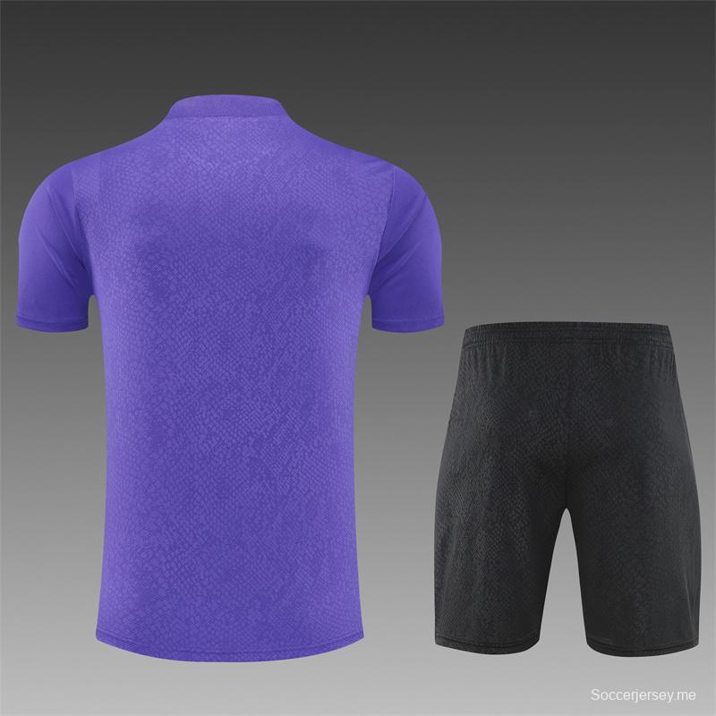 25/26 Barcelona Purple Joint Edition with XS Short Sleeve+Soccer Shorts