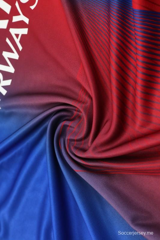 25/26 باريس سان جيرمان أحمر/أزرق قميص بأكمام قصيرة + شورت بأكمام قصيرة