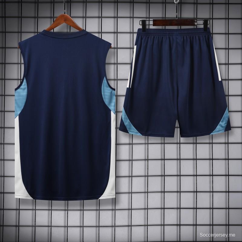 25/26 ريال مدريد قميص رياضي كحلي اللون أزرق داكن + شورت