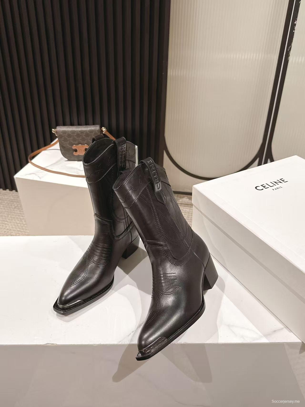 CELINE Fashion Boots Retro Style with Arch de Triomphe Logo - LY00440