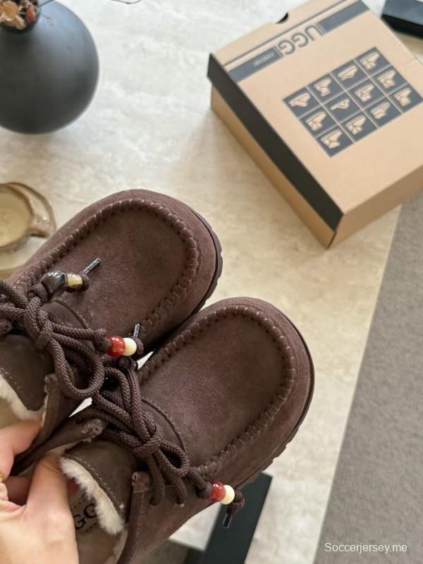 UGG Fall Winter 2025 Potato Wool Slippers Retro Acrylic Buckle Design - KFY00250