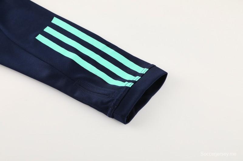 25/26 أجاكس جاكيت بنصف سحاب أزرق داكن + بنطلون طويل