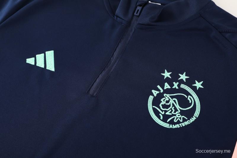 25/26 أجاكس جاكيت بنصف سحاب أزرق داكن + بنطلون طويل