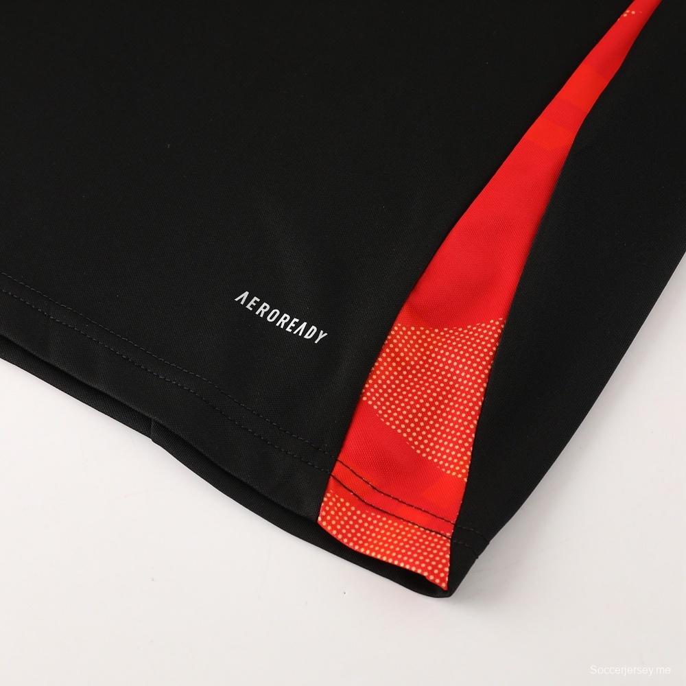 2025 بلجيكا 2025 بلجيكا كم قصير أسود + شورت كرة قدم قصير + شورت كرة قدم