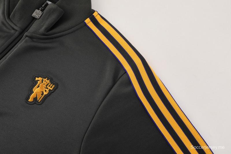 25/26 مانشستر يونايتد 08 رمادي غامق بنصف سحاب 25/26 مانشستر يونايتد + بنطال طويل S-2XL