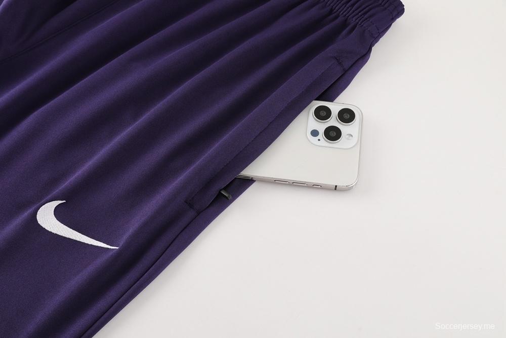 2025 إنجلترا 2025 جاكيت إنجليزي بنصف سحاب بنفسجي + بنطلون طويل