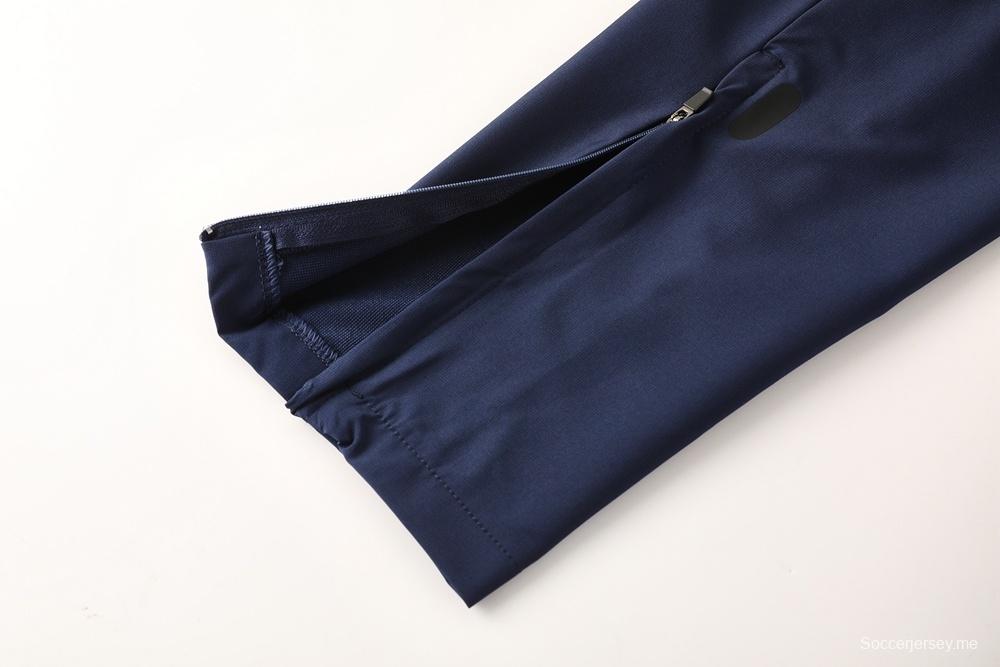 2025 أديداس 2025 جاكيت أزرق ملكي نصف سحاب أزرق + بنطلون طويل S-2XL