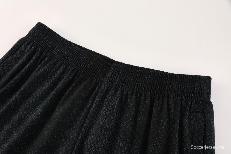 25/26 برشلونة أسود S-3XL أسود جاكيت نصف سحاب + بنطلون طويل + بنطلون طويل