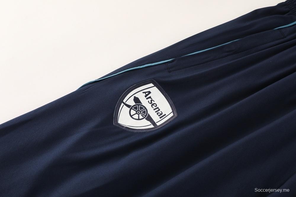 25/26 أرسنال جاكيت أزرق نصف سحاب أزرق + بنطلون طويل S-3XL