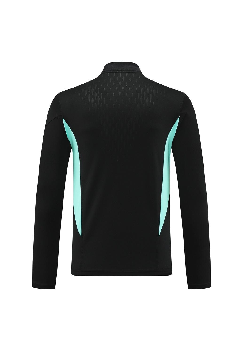 25/26 مانشستر يونايتد جاكيت أسود نصف سحاب + بنطلون طويل + بنطلون طويل