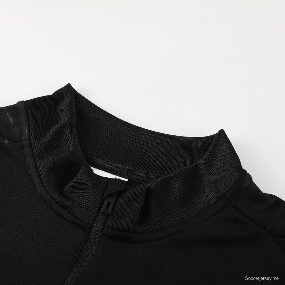 25/26 مانشستر يونايتد جاكيت أسود نصف سحاب + بنطلون طويل + بنطلون طويل