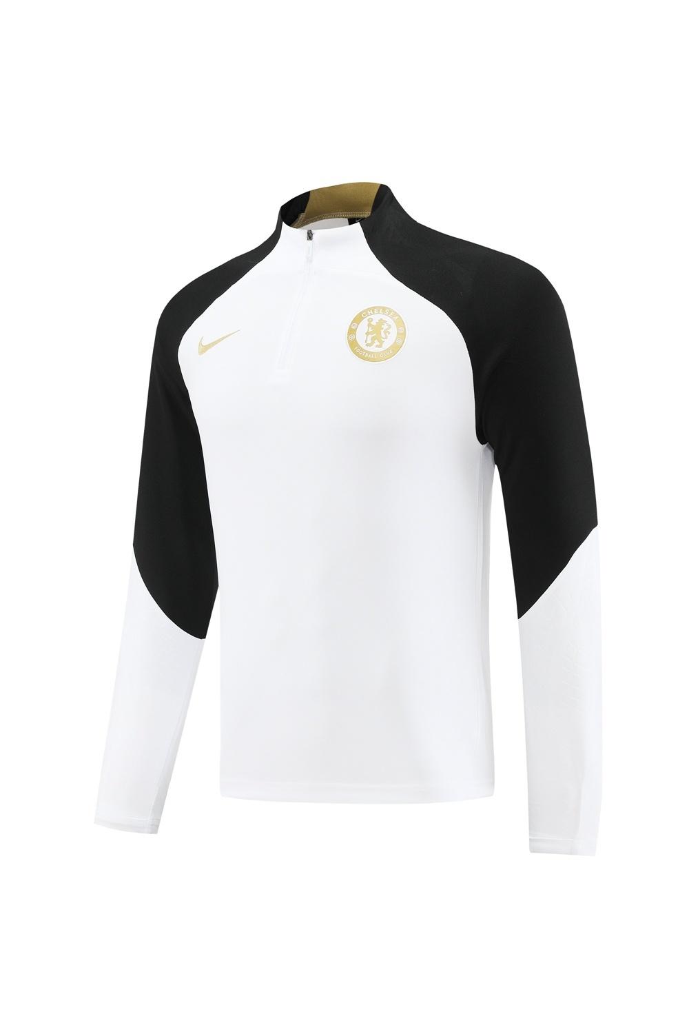 25/26 تشيلسي جاكيت تشيلسي أبيض نصف سحاب + بنطلون طويل + بنطلون طويل